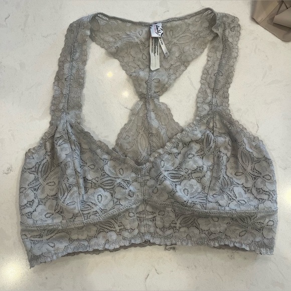 Free People Gray Lace Bralette Size Small - Picture 3 of 8